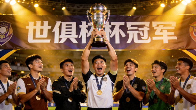 世俱杯冠军捧杯仪式视频封面，球员高举奖杯