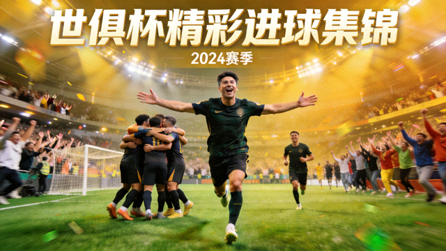 世俱杯精彩进球集锦视频封面，球员庆祝破门